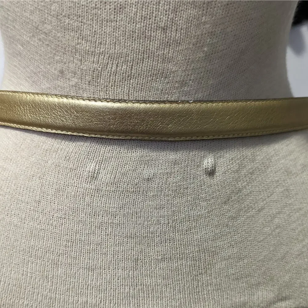 Vintage 80's Paloma Picasso XXX Leather Belt Gold Tone Size Small